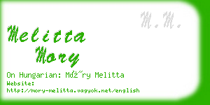 melitta mory business card